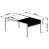 Mesa de Centro 80cm York - Trama Aço Expandido Industrial Artesano | Hanover/Preto - 3
