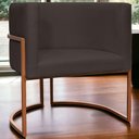 Ver imagem 7 de Poltrona Decorativa Recepção Luna Suede Cores Base de Ferro Bronze - Marrom, Suede