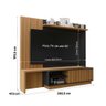 Estante Home Theater para TV até 65 Polegadas com Porta Correr 220 cm Guarujá Permobili Nature/Chumb - 5