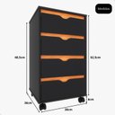 Ver imagem 4 de Mesa de Apoio para Quarto Quatro Gavetas Movlar Mdp - Mod.0701:preto/nature