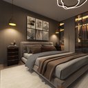 Ver mais imagens de Mesa de Apoio para Quarto Quatro Gavetas Movlar Mdp - Mod.0701:preto/nature