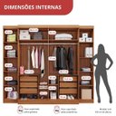 Ver imagem 6 de Guarda-Roupa Casal 6 Portas 6 Gavetas Imperial Marrom/Freijó