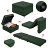 Puff Verde que Vira Cama Solteiro Espuma D23 com Rodízios e Bau para Sala Quarto Apartamento - 9