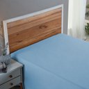 Ver imagem 3 de Lençol 200 Fios Casal 100% Algodão sem Elástico Virol Cama Box e Padrão:azul Bebe