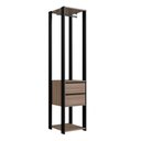 Ver imagem 3 de Closet Modulado Guarda Roupa Roupeiro Quarto Casal 2 Gavetas 3 Prateleiras Preto Marrom Madeira