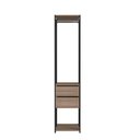 Ver imagem 2 de Closet Modulado Guarda Roupa Roupeiro Quarto Casal 2 Gavetas 3 Prateleiras Preto Marrom Madeira