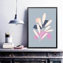 Ver imagem 1 de Quadro Decoração Moderna Boho - Cinza 24x18cm - com Vidro:moldura Preta