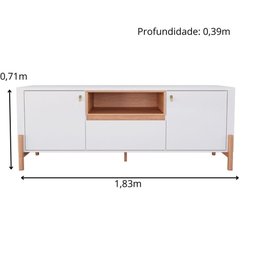 Rack para Tv 70" Gliss Lukaliam Móveis 1,83m com 1 Gaveta e 2 Portas - 5