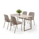 Ver imagem 2 de Conjunto para Sala de Jantar com 4 Cadeiras Dora Bege/Champagne/Escuro/Off White
