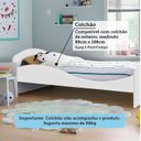 Ver mais imagens de Cama Infantil com Cabeceira Casinha e Banco Lola 100% MDF Espresso Móveis Branco/Brilho