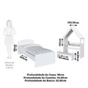 Ver imagem 3 de Cama Infantil com Cabeceira Casinha e Banco Lola 100% MDF Espresso Móveis Branco/Brilho