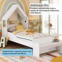 Ver imagem 6 de Cama Infantil com Cabeceira Casinha e Banco Lola 100% MDF Espresso Móveis Branco/Brilho