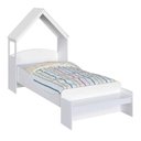 Ver imagem 2 de Cama Infantil com Cabeceira Casinha e Banco Lola 100% MDF Espresso Móveis Branco/Brilho