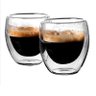 Jogo com 2 Copos de Vidro Parede Dupla para Café Expresso Chá Capuccino 100ml - 2