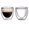 Jogo com 2 Copos de Vidro Parede Dupla para Café Expresso Chá Capuccino 100ml - 1