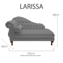 Ver imagem 3 de Recamier Sofá Esquerdo Larissa 150cm Sala Suede Cinza - Incasa Decor