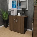 Ver imagem 3 de Conjunto Balcão Atendimento Armário Baixo Recepção Netmobil - Nogal/preto