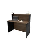Ver imagem 4 de Conjunto Balcão Atendimento Armário Baixo Recepção Netmobil - Nogal/preto