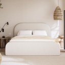 Ver imagem 2 de Cama Casal Valentina 1.40m Estofada Estilo Escandinavo Moderna e Elegante Off White