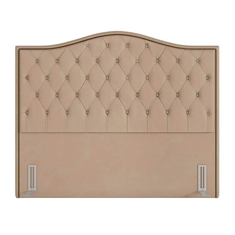 Cabeceira Casal King 195cm Siena P02 Veludo Bege - Mpozenato