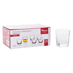 6 Copos Copinhos Shot Dose Vidro Base Quadrada 55ml - 3 6 Copos Copinhos Shot Dose Vidro Base Quadrada 55ml - 3