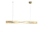 Ver imagem 1 de Lustre Pendente Cristal Vougue Linear Dourado Led Luz Quente