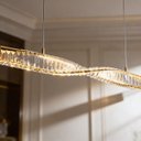 Ver imagem 4 de Lustre Pendente Cristal Vougue Linear Dourado Led Luz Quente