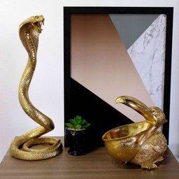 Escultura Decorativa Serpente em Poliresina 41x16x16 cm - D'Rossi - 2