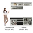 Ver imagem 6 de Armário de Cozinha Compacta 200cm Branco/Preto Glamy Madesa 07