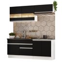 Ver imagem 3 de Armário de Cozinha Compacta 200cm Branco/Preto Glamy Madesa 07