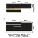 Ver imagem 4 de Armário de Cozinha Compacta 200cm Branco/Preto Glamy Madesa 07
