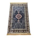 Ver imagem 3 de Tapete Persa Royal Cinza 100x150cm Fio Acetinado - Decoração para Quarto e Sala