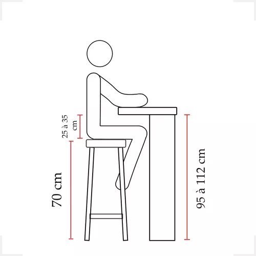 Banqueta Alta Bistrô Americana 70 Cm Cozinha Bar Couro Sintético em Aço Anticorrosivo - 2