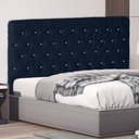 Ver imagem 2 de Cabeceira de Cama Box Bella Casal 140 Cm Suede Botão Cristal Azul Marinho Ec Móveis