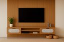 Ver imagem 3 de Estante Home para Tv Suspenso + Painel Grande Ripado Mdf:nature