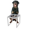 Comedouro Elevado Individual Cão Porte G Branco - 2