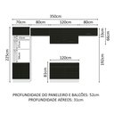 Ver imagem 4 de Armário de Cozinha Completa 350cm Branco/Preto Agata Madesa 01