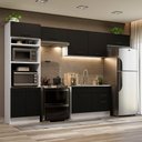 Ver imagem 1 de Armário de Cozinha Completa 350cm Branco/Preto Agata Madesa 01