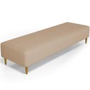 Ver imagem 1 de Puff Decorativo Sala de Estar Bali W01 Pés Palito 210x60cm Linho Bege Escuro - Lyam Decor