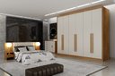 Ver imagem 1 de Guarda Roupa Casal 6 Portas 8 Gavetas - Himalaia-cumaru/fendi- Móveis Novo Horizonte