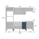 Ver imagem 4 de Armário Cozinha Americana Modulada Completa 260cm 5 Peças com Balcão Multimóveis CR20495 Branco/