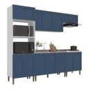 Ver imagem 2 de Armário Cozinha Americana Modulada Completa 260cm 5 Peças com Balcão Multimóveis CR20495 Branco/