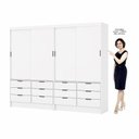 Ver imagem 3 de Closet Casal Duplo Sevilha 4portas 12 Gavetas Carioca Móveis Branco