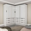 Ver imagem 1 de Closet Casal Duplo Sevilha 4portas 12 Gavetas Carioca Móveis Branco