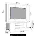 Ver imagem 4 de Painel Tv 75 Pol e Rack Bancada 239cm Martan Tauari/off Flex L06 - Mpozenato