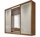 Ver imagem 2 de Guarda Roupa Casal Diamond 3 Portas 8 Gavetas com 1 Porta de Espelho - Cumaru Fendi- Móveis Novo