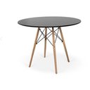 Ver imagem 2 de Conjunto de Mesa de Jantar Eames Eiffel Redonda 120cm Tampo de Madeira Preto com 5 Cadeiras Pretas