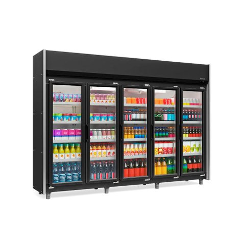 Refrigerador Vertical Auto Serviço 1960 litros Preto com Led Fros Free GEAS- 5 Portas PR