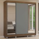 Ver imagem 1 de Guarda-Roupa Casal com Pés 3 Portas de Correr com Espelhos Reno Madesa