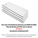 Ver imagem 2 de Kit com 4 Prateleiras (sem Suportes) em Mdp Cor Branca 20x80